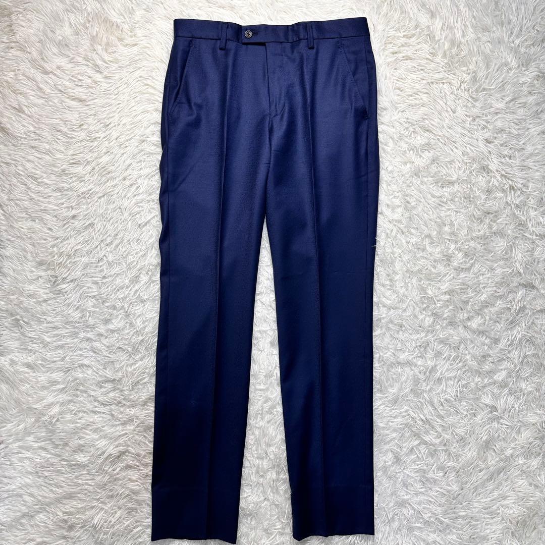 現行 未使用級 ポールスミス セットアップ カシミヤ混 光沢 総裏 ネイビー M