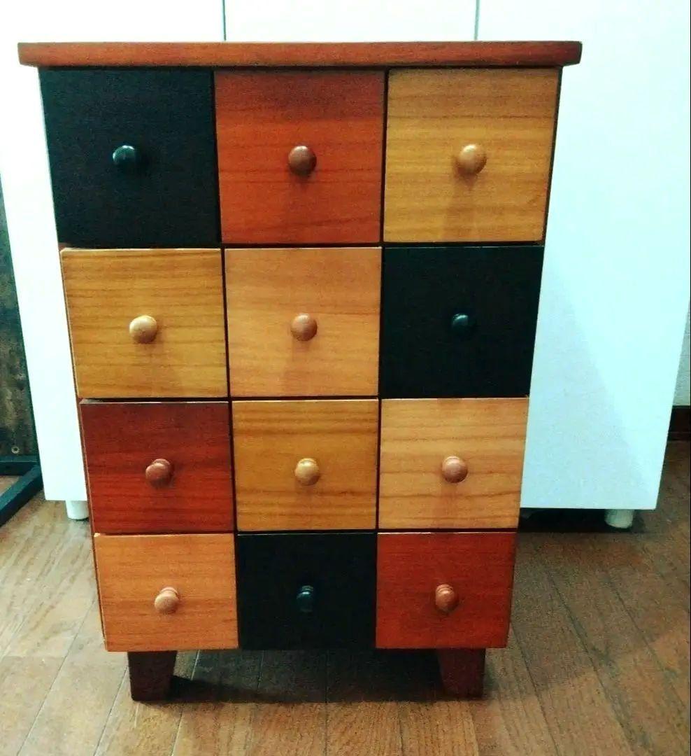 木のぬくもり♡多彩な色合いの木製チェスト♡ 引き出し/シェルフ　木製