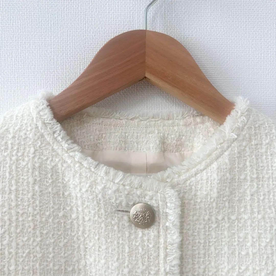 2024✨23区 GIOLICA カラーミックスツイード ジャケット　ホワイト