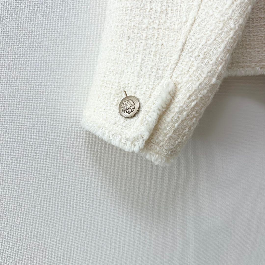 2024✨23区 GIOLICA カラーミックスツイード ジャケット　ホワイト