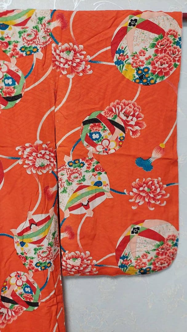 NK33アンティーク子供着物正絹着丈120センチ裄丈53センチ