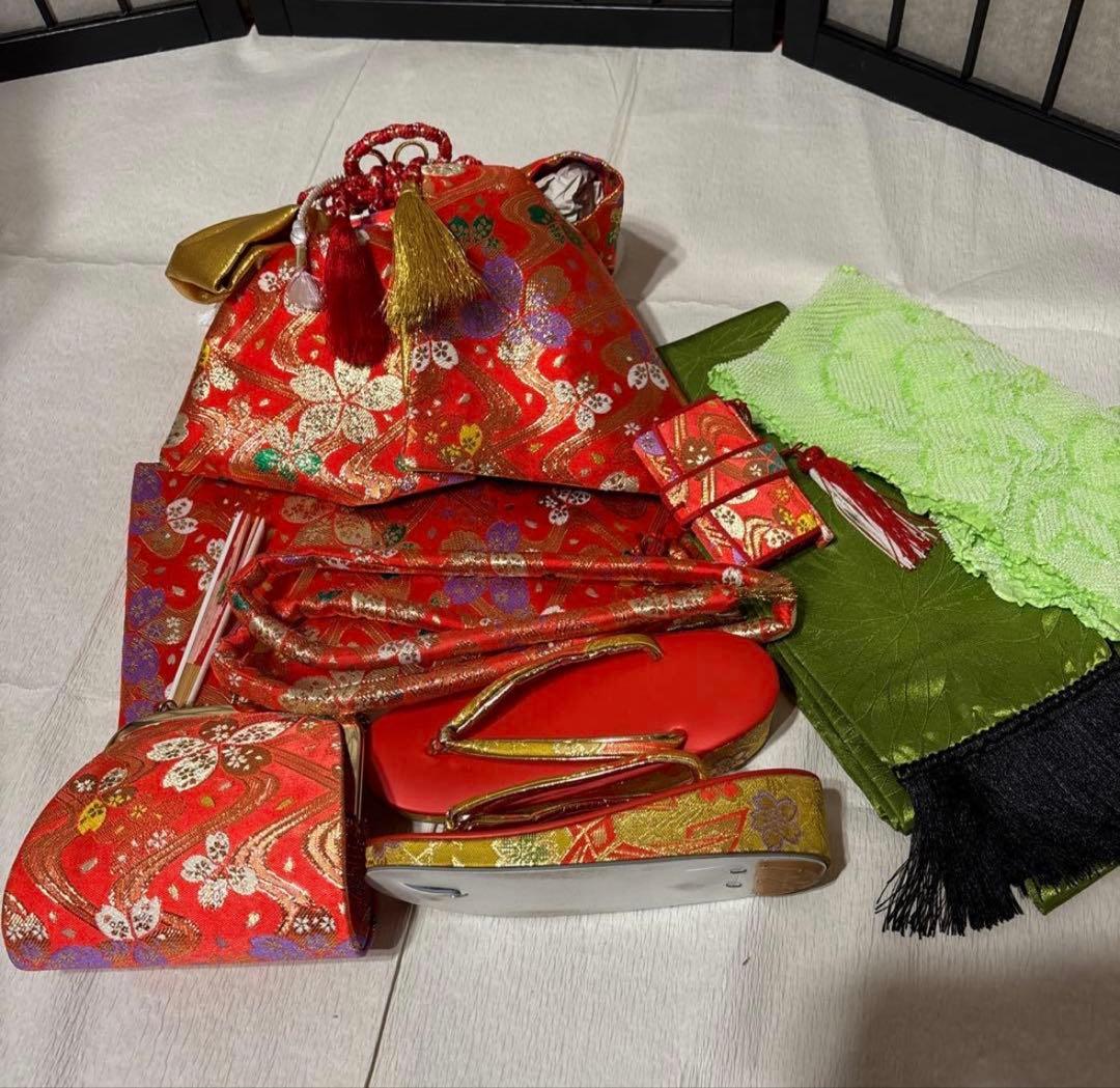 七五三　着物セット　7歳　茶色　ブラウン