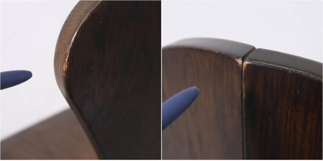 英国アンティーク調 ダイニングチェア オーク無垢 刳り貫き パーソナルチェア