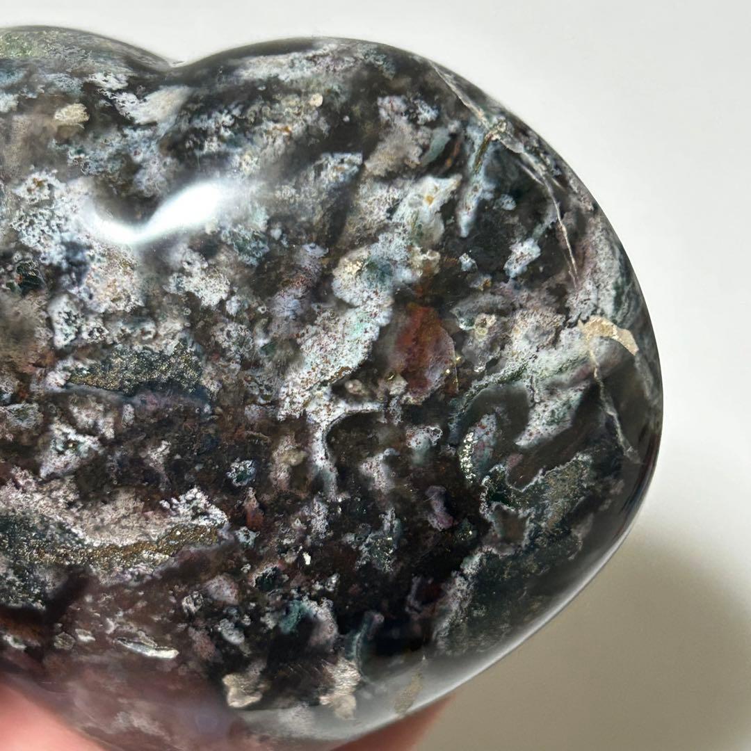 オーシャンジャスパー　BIG　ハート　カラフル　マダガスカル産　396g