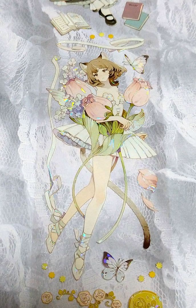 ✩再販✩J1148＃喵步轻盈(贝壳光)切り売り海外人物マステ女の子