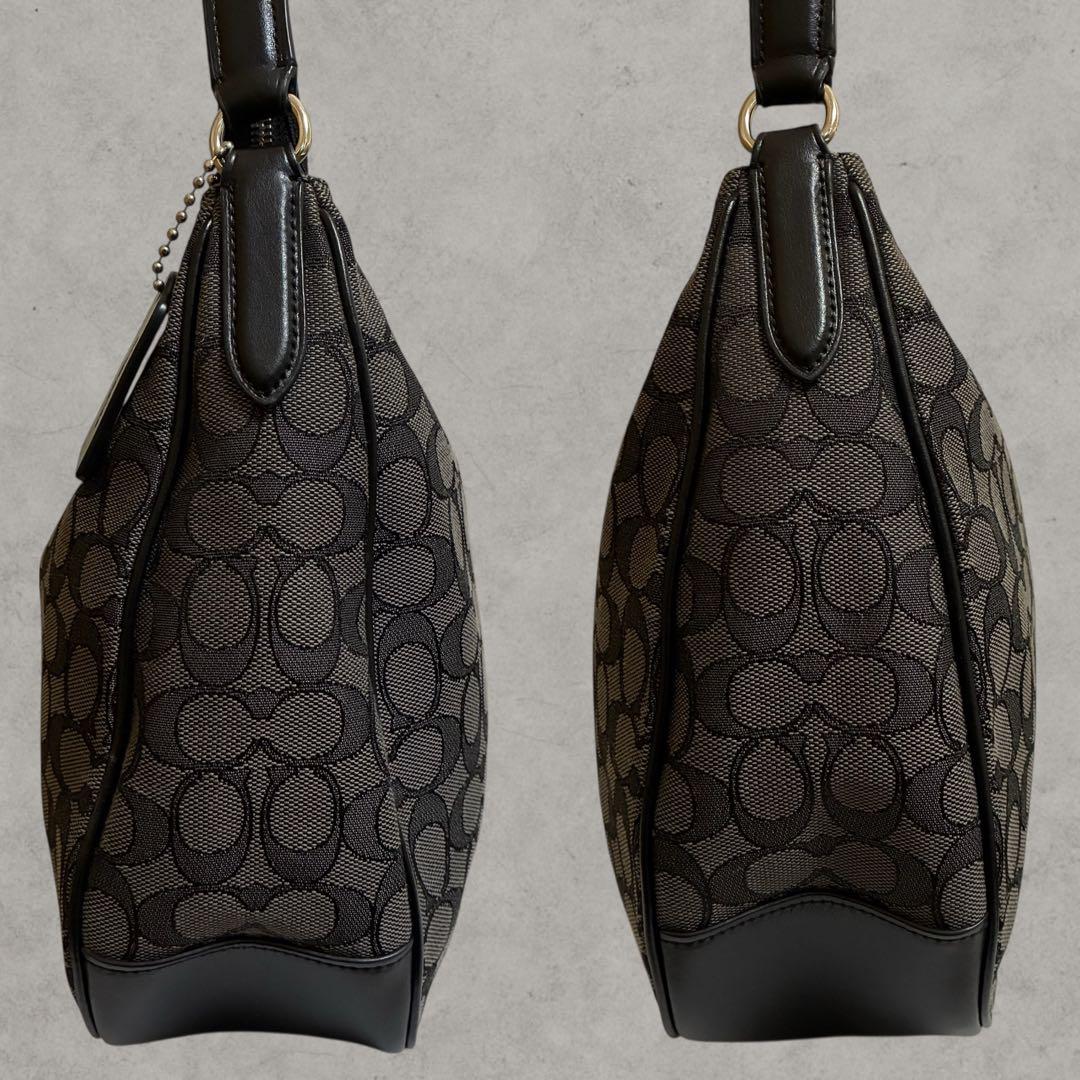 極美品 COACH コーチ シグネチャー ホーボー ハンドバッグ ワンショルダー