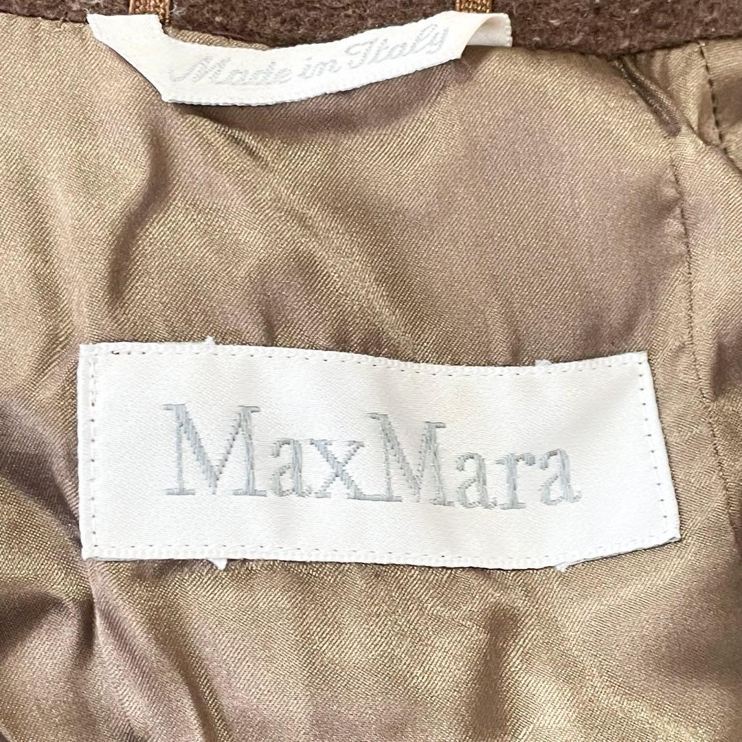 マックスマーラ ウール ロングコート【44】ブラウン 白タグ
