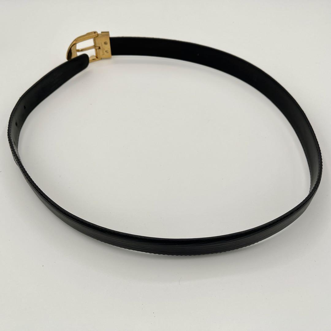 ルイヴィトン サンチュール レザーべルト ゴールドバックル　ブラック　110