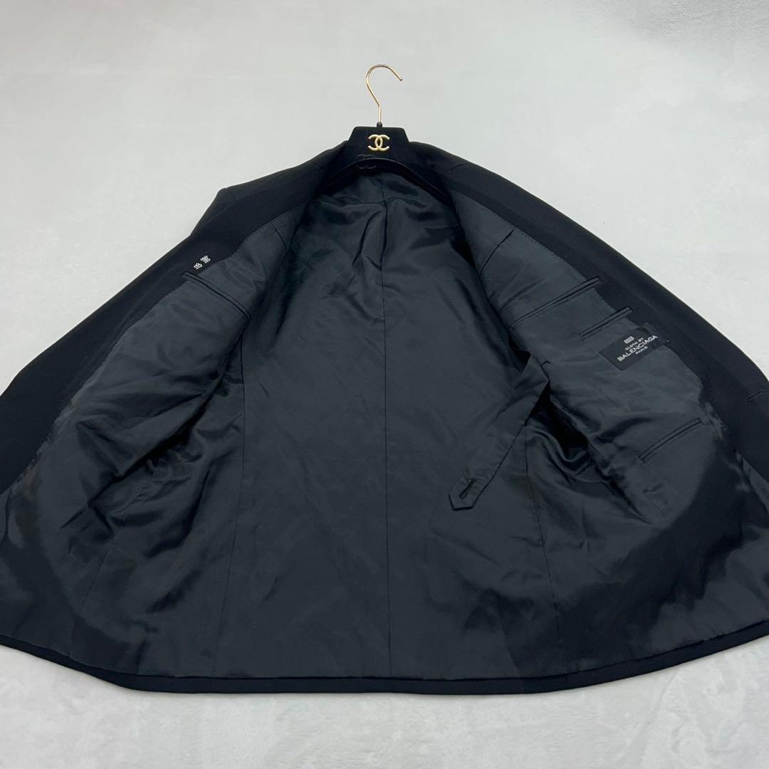 E871 M バレンシアガ ダブル 肩パッド ブラック スーツ 上下 メンズ