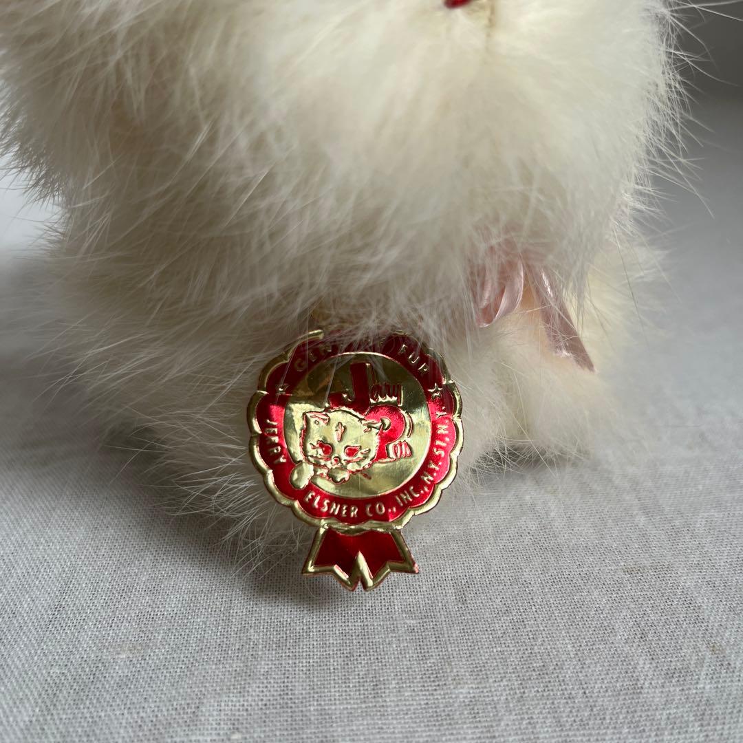 アンティーク　白ねこ　ぬいぐるみ