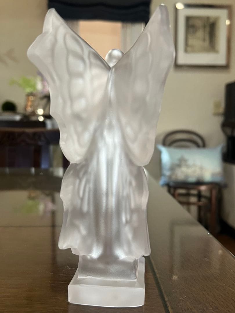 ラリック　置物　ペーパーウエイト　カーマスコット　バタフライガール