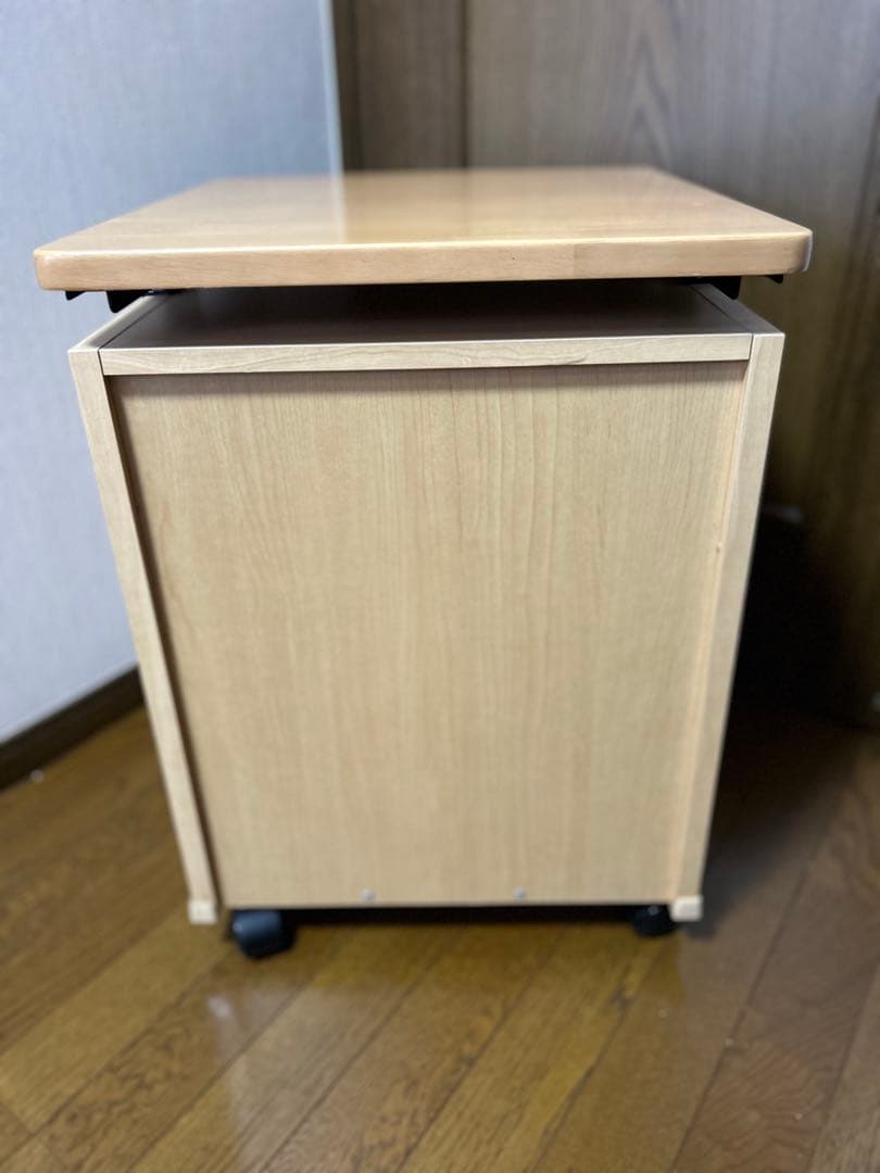 天板昇降式デスク用ワゴン　キャスター付き