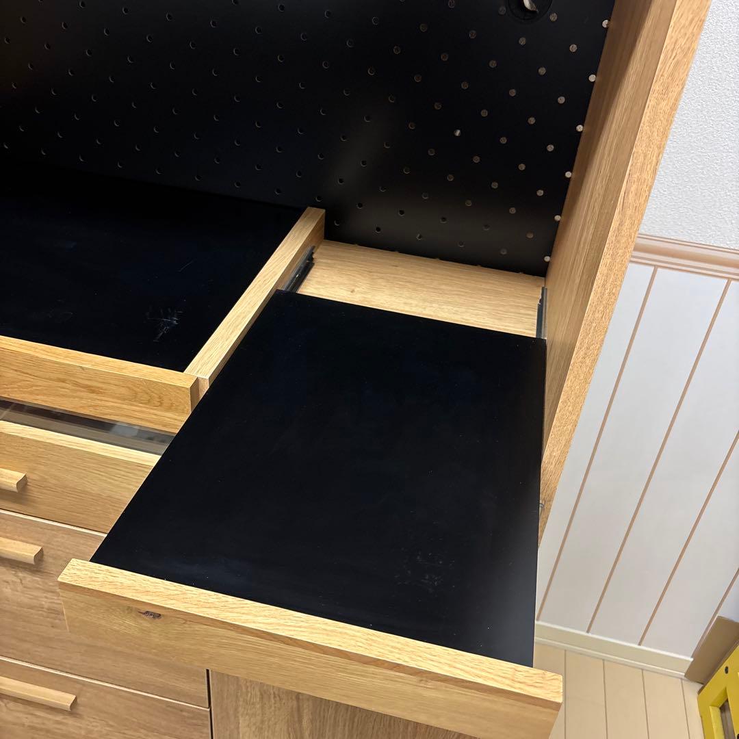 オーク材 ウレタン塗装 キッチンボード キッチン収納 食器棚