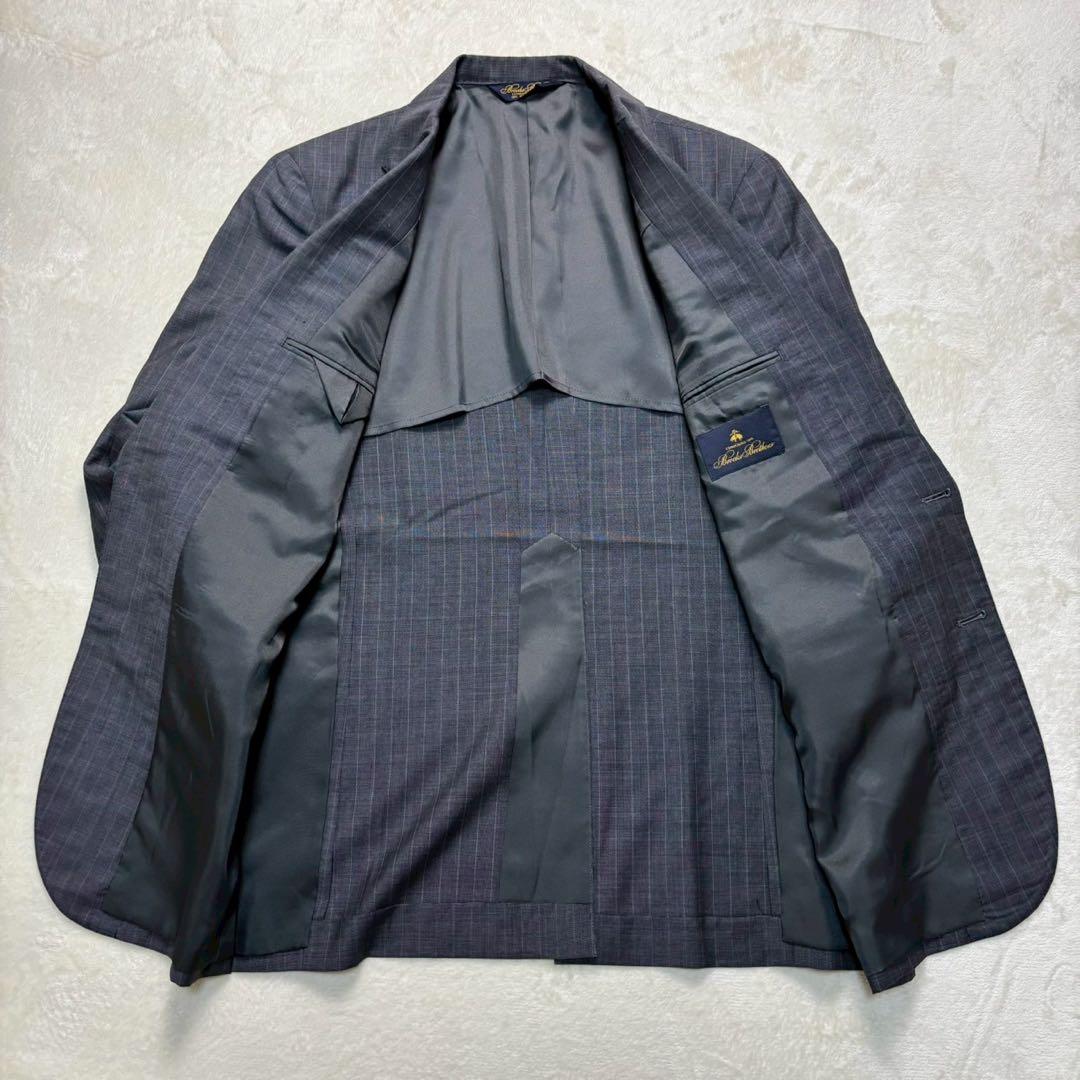 【極美品】ブルックスブラザーズ テーラードジャケット　ストライプ グレー A5