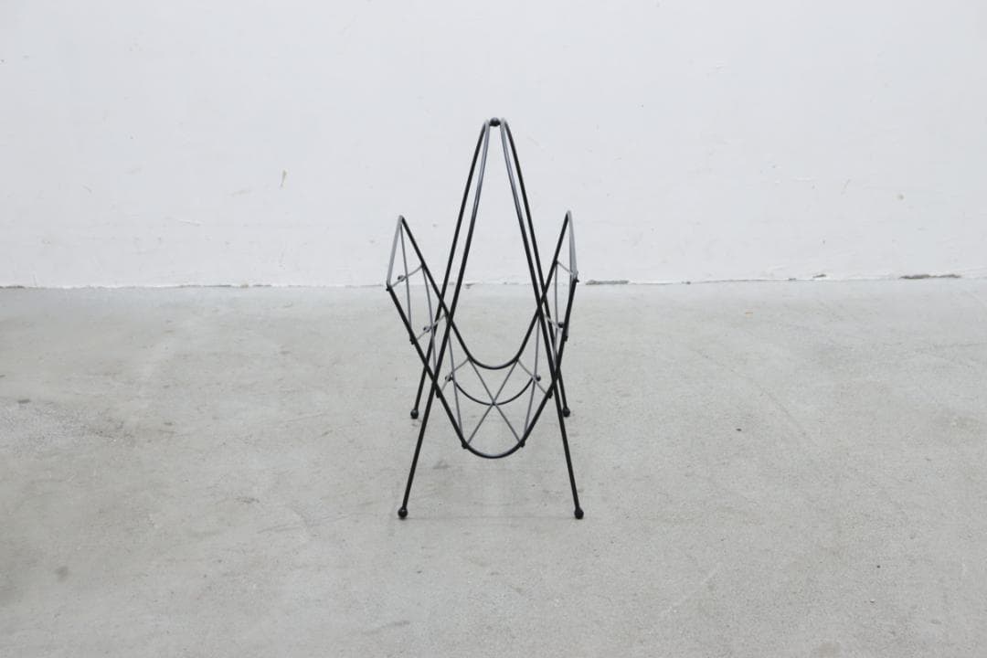 U.S. ヴィンテージ ワイヤー マガジンラック 雑誌 本 収納 モダン