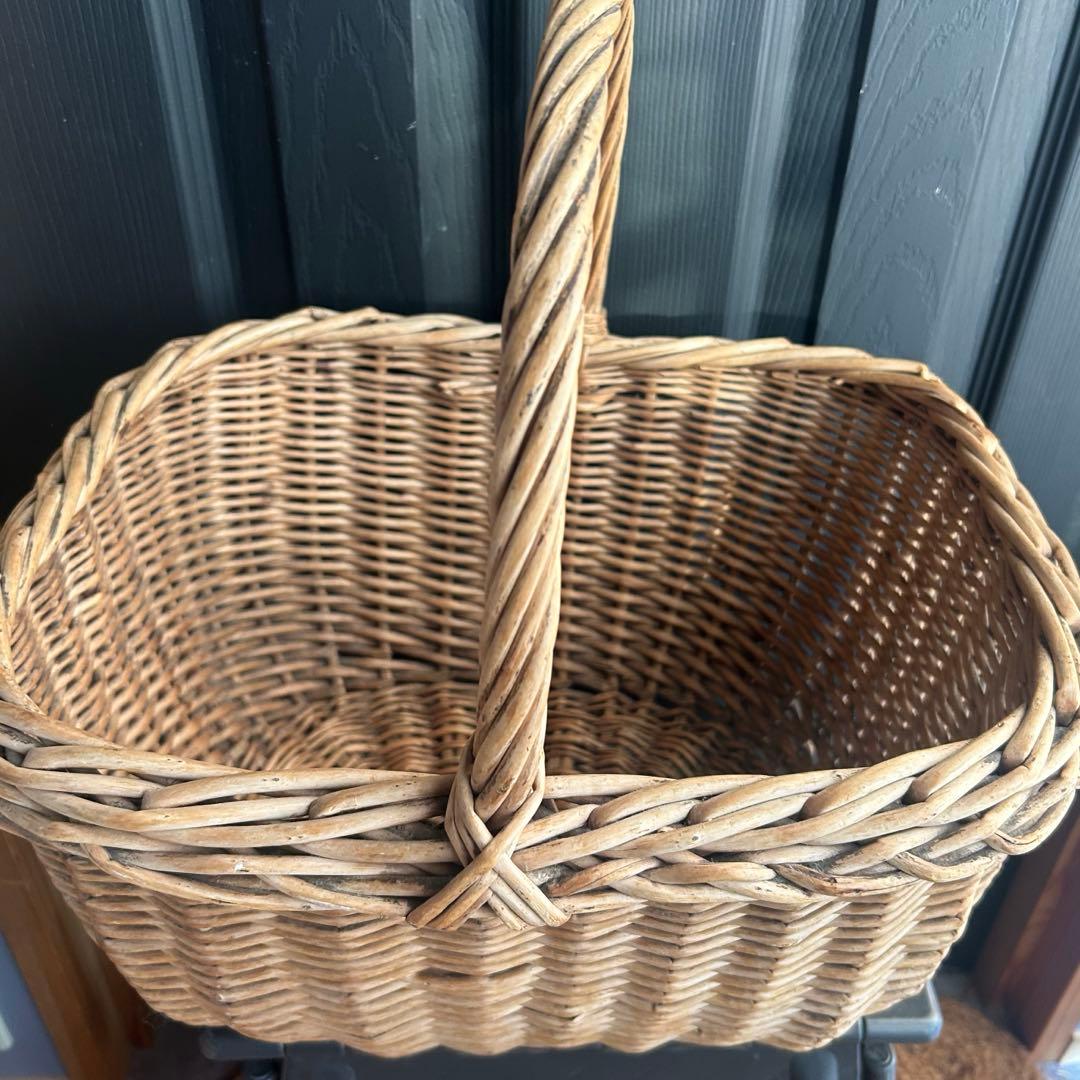 イギリス　アンティーク　バスケット　スーヒライ