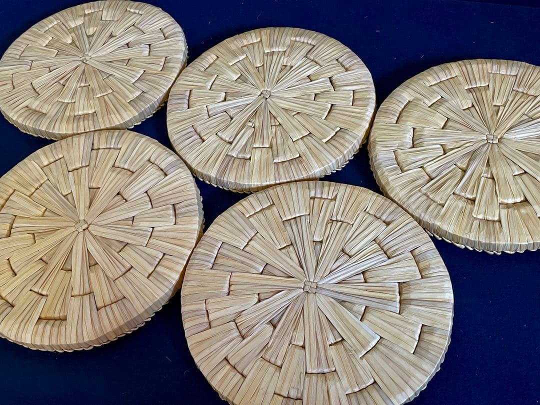 「祖」 円座 5枚 尺1寸 露地道具 茶席 紙箱 茶道具 (Ｂ)