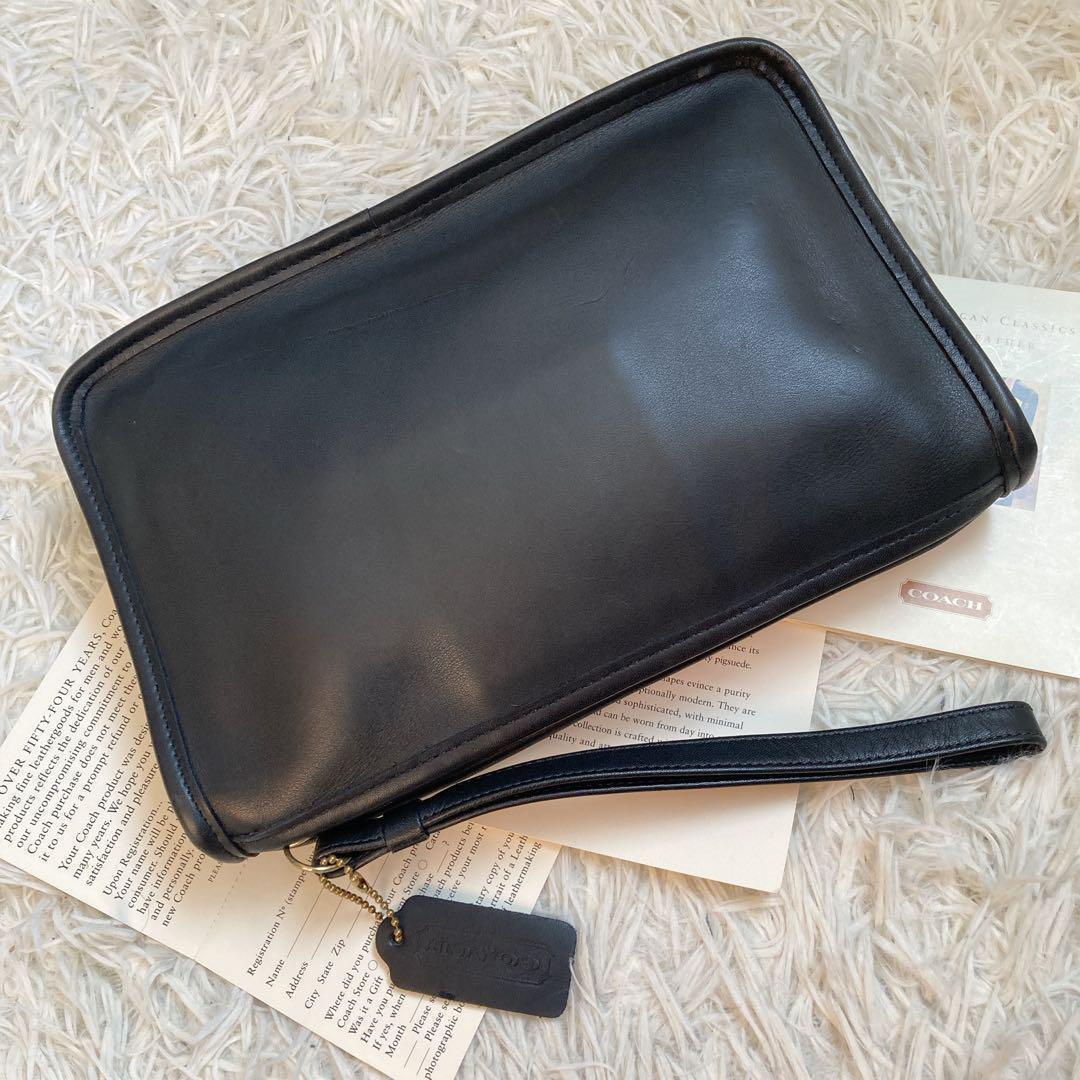 極美品 vintage coach old usa 黒 クラッチバッグ