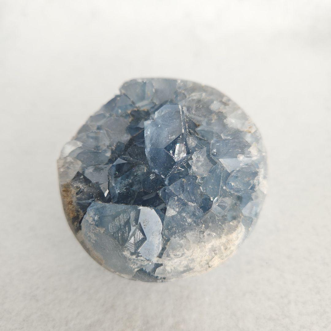 天然石 高品質 セレスタイト 卵 たまご 型 原石 549g