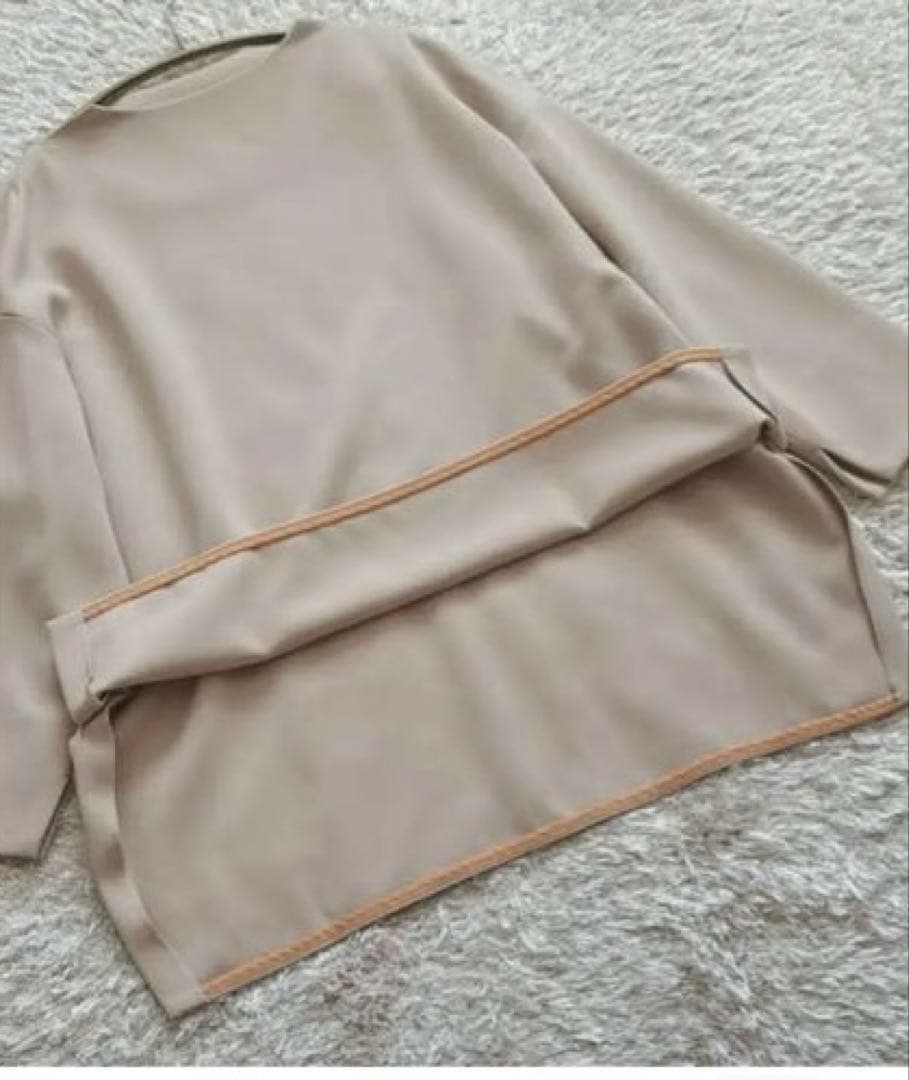 SALE【ENFOLD】 スポンジダブルクロススリットネックTOP プルオーバー