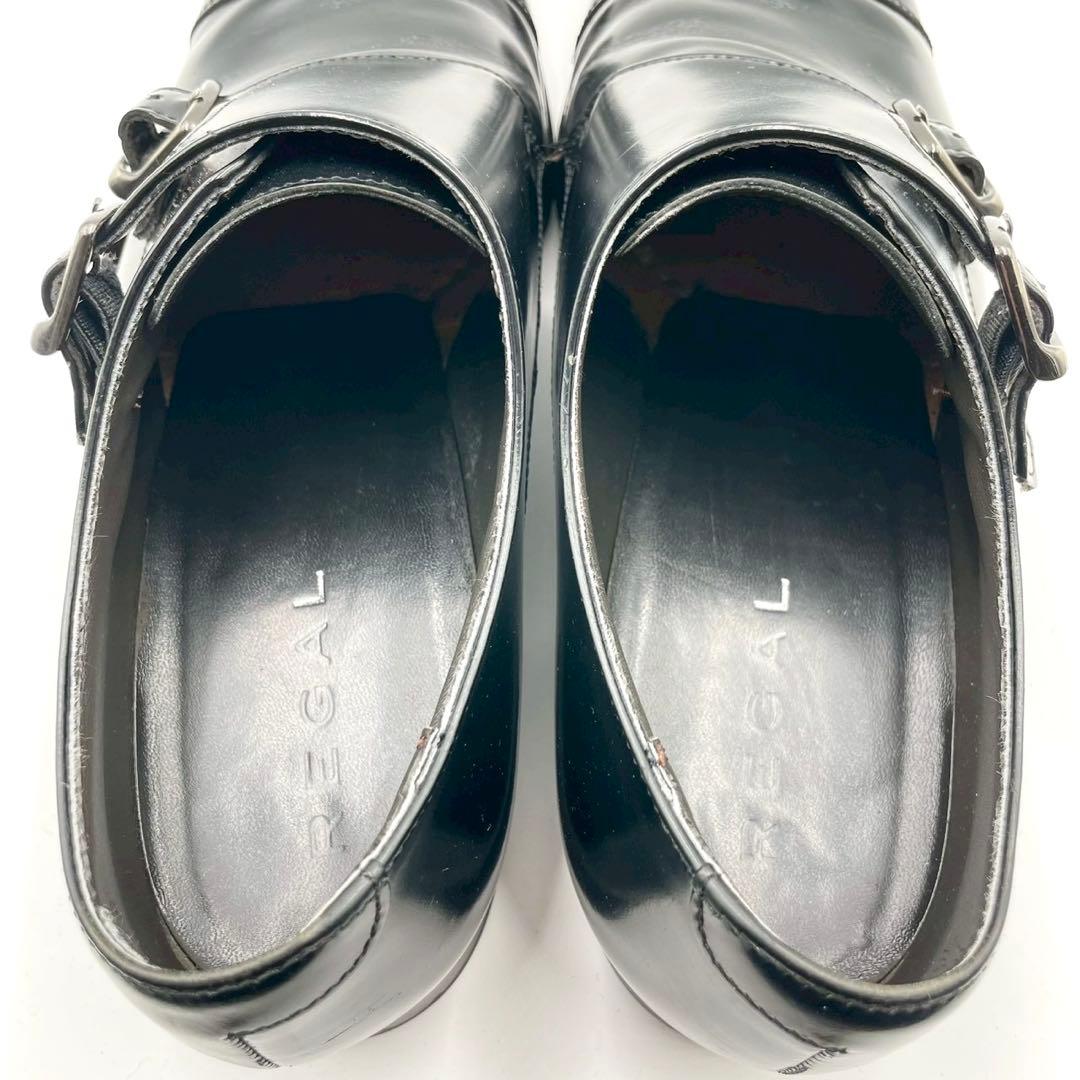 リーガル 636R ダブルモンク ブラック 25.5cm 本革 Y1238