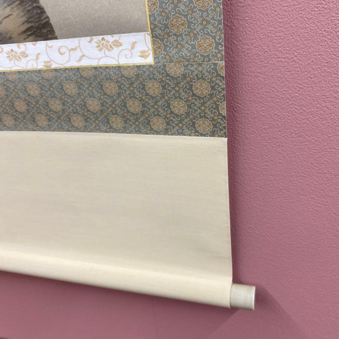 美品 掛け軸 柳沢寿江作 金地 春宵図 桜 共箱 太巻き 縁起物