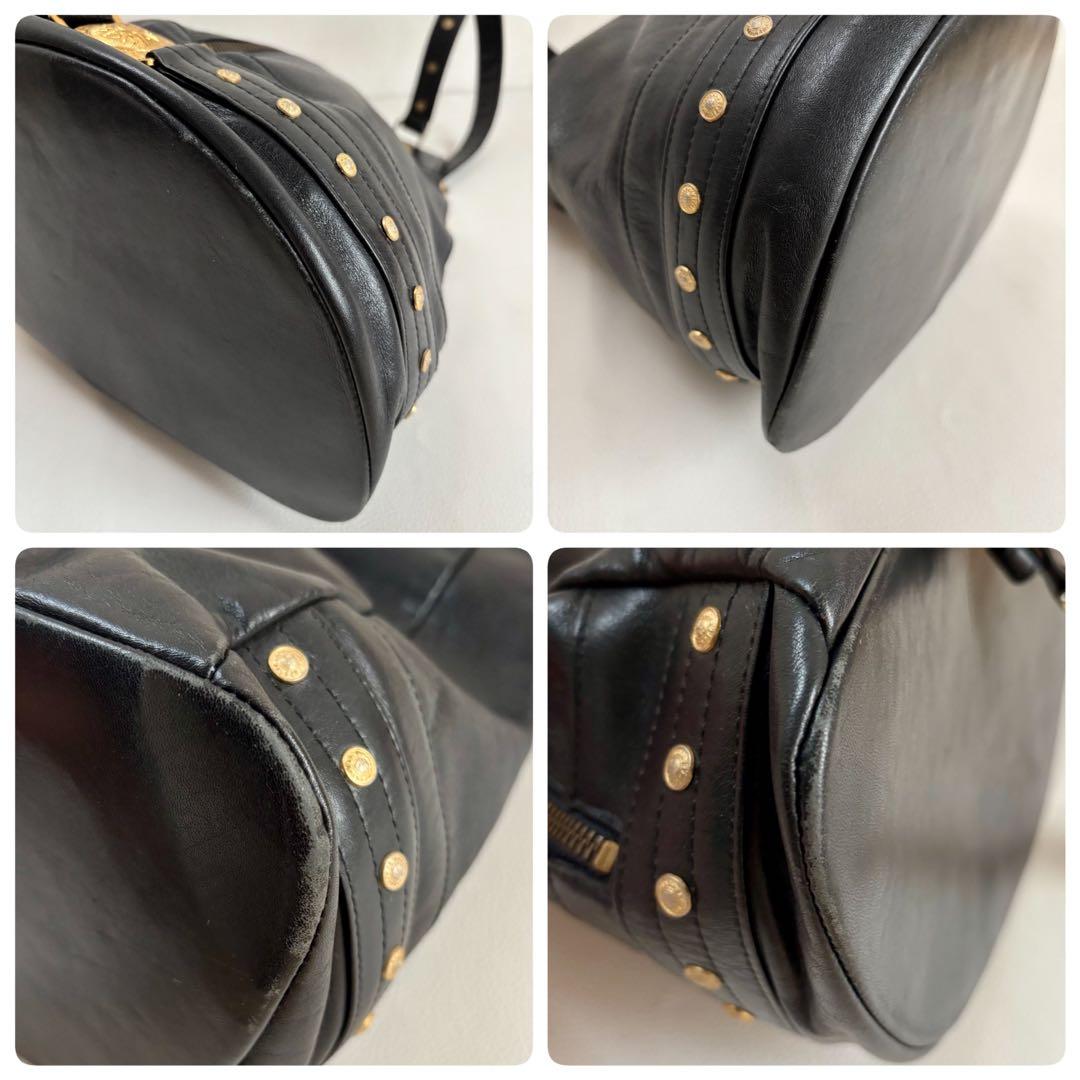 【良品】【ヴェルサーチ】メデューサ レザー ワンショルダーバッグ 黒