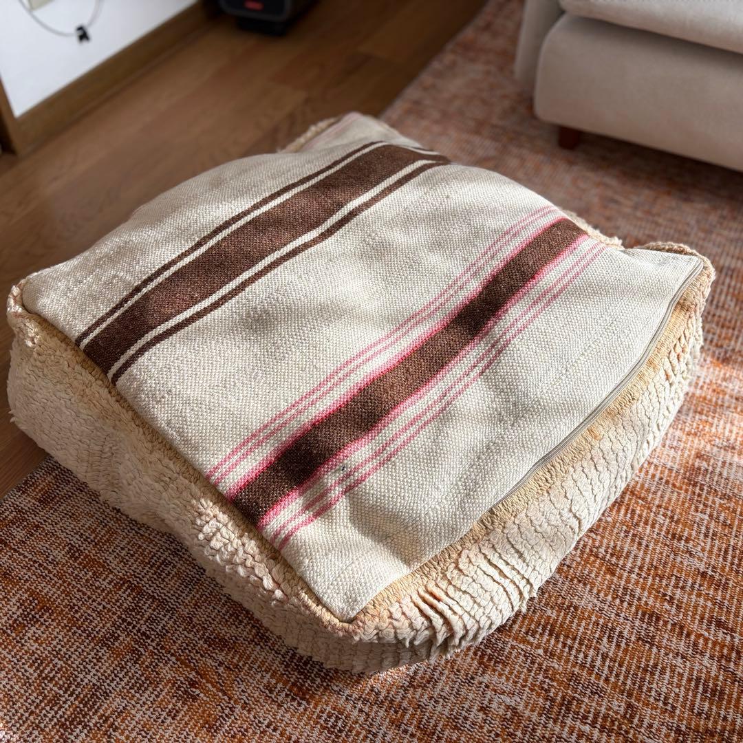 モロッコ　プフ　ベージュ