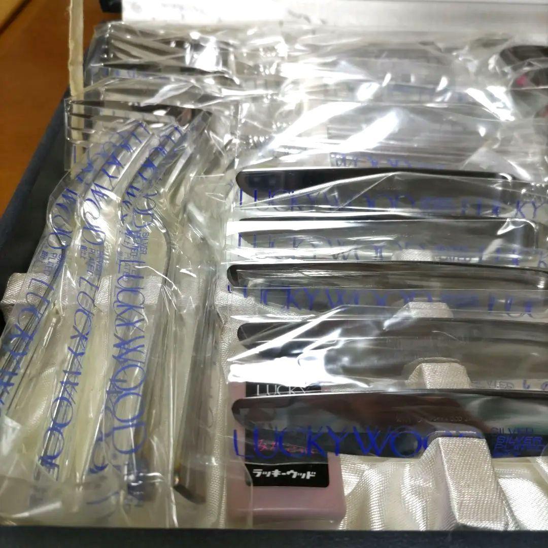 ととろLUCKYWOOD カトラリーセット 日本製、銀仕上げ25本