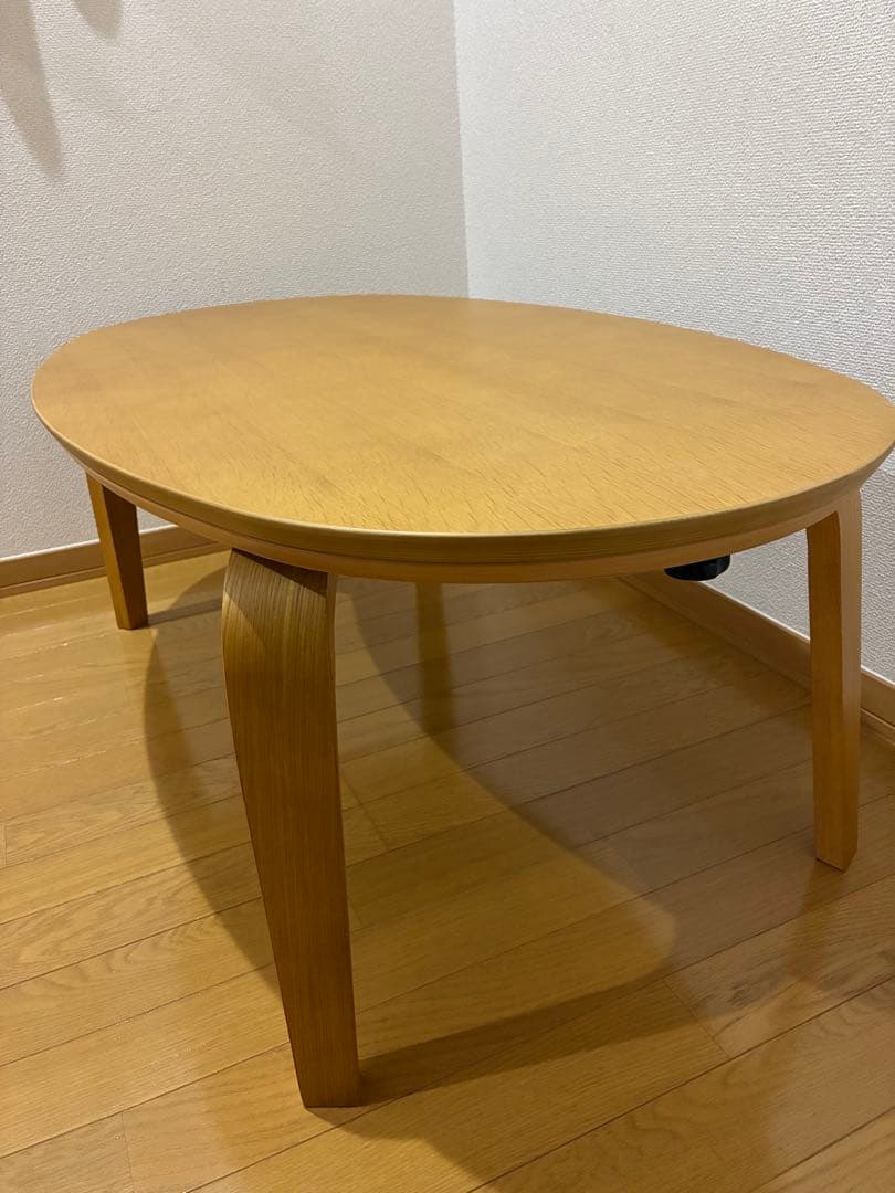 木製楕円形センターテーブル コタツ