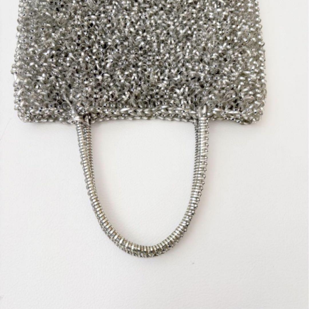 アンテプリマ　スタンダードスクエア　ミディアム　シルバー、インナーポーチ付き