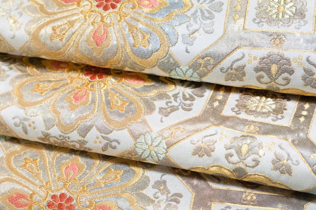 新入荷！！美品 リサイクル 礼装用袋帯 金糸 銀箔 正倉院裂華文様 訪問着 式典