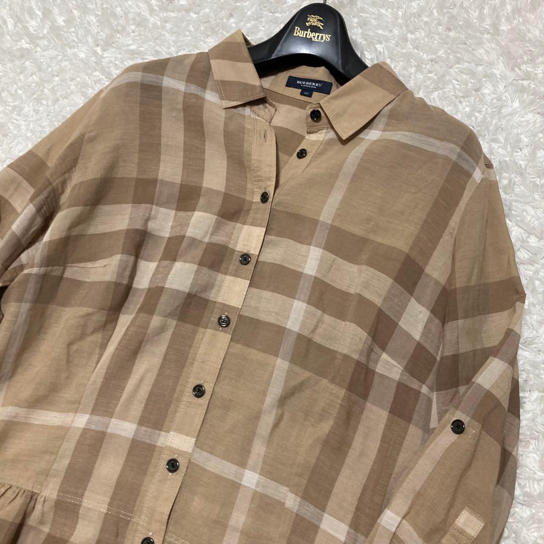 大きいサイズ48 バーバリーロンドン メガチェック シャツ チュニック