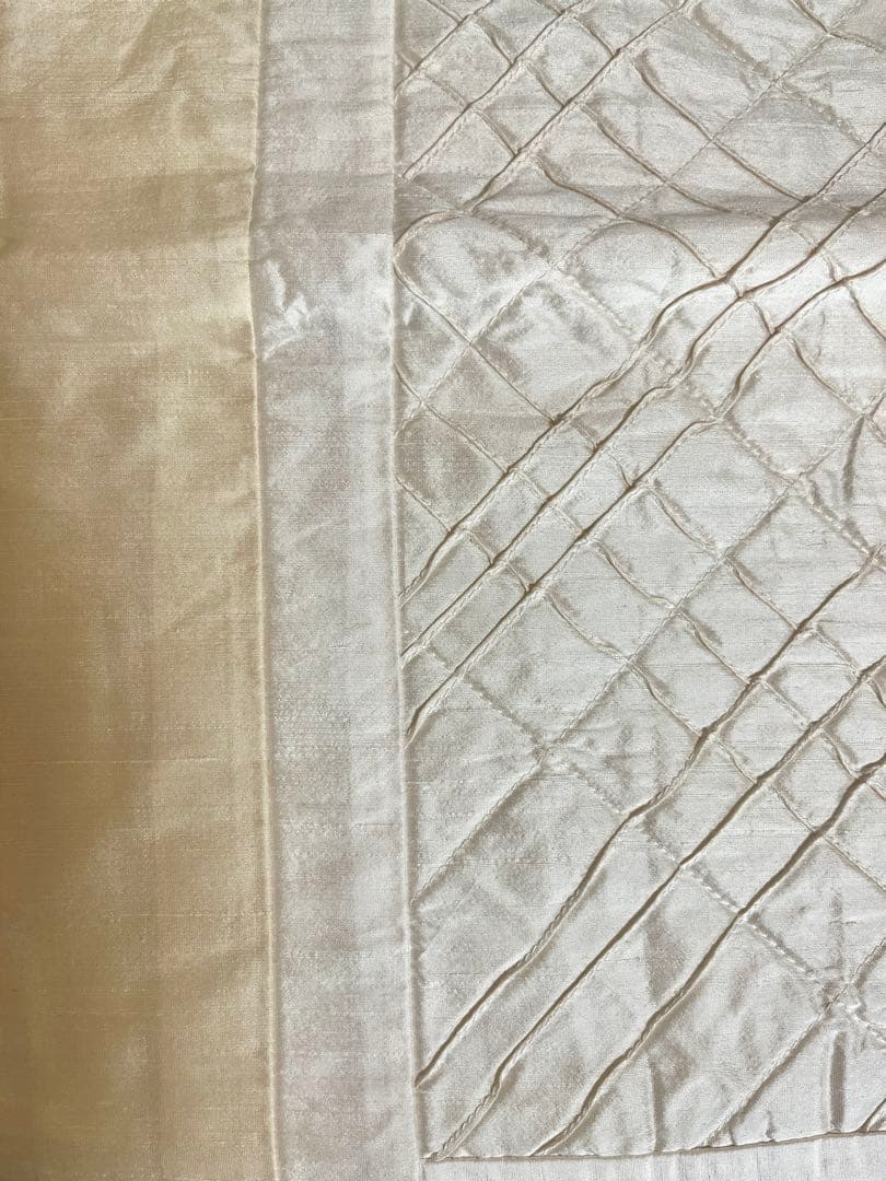 シルクシャンタン クッションカバー ベージュ 2枚セット大きめサイズ60×60