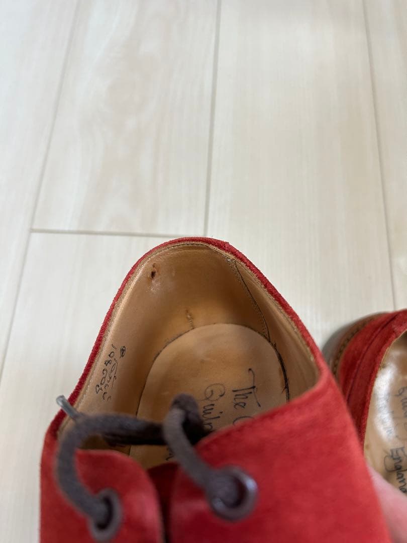 Quilp by Tricker's 赤 スエード ドレスシューズ　サイズ7