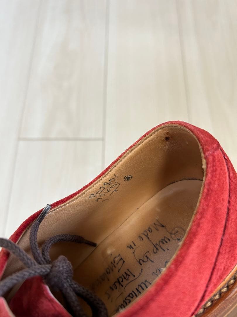 Quilp by Tricker's 赤 スエード ドレスシューズ　サイズ7