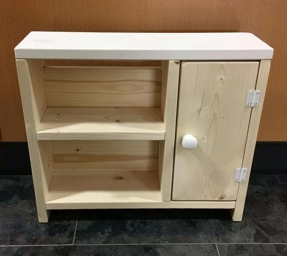 【サイズオーダー可】【引取可能】無垢材　目隠し扉がついた！トイレ収納