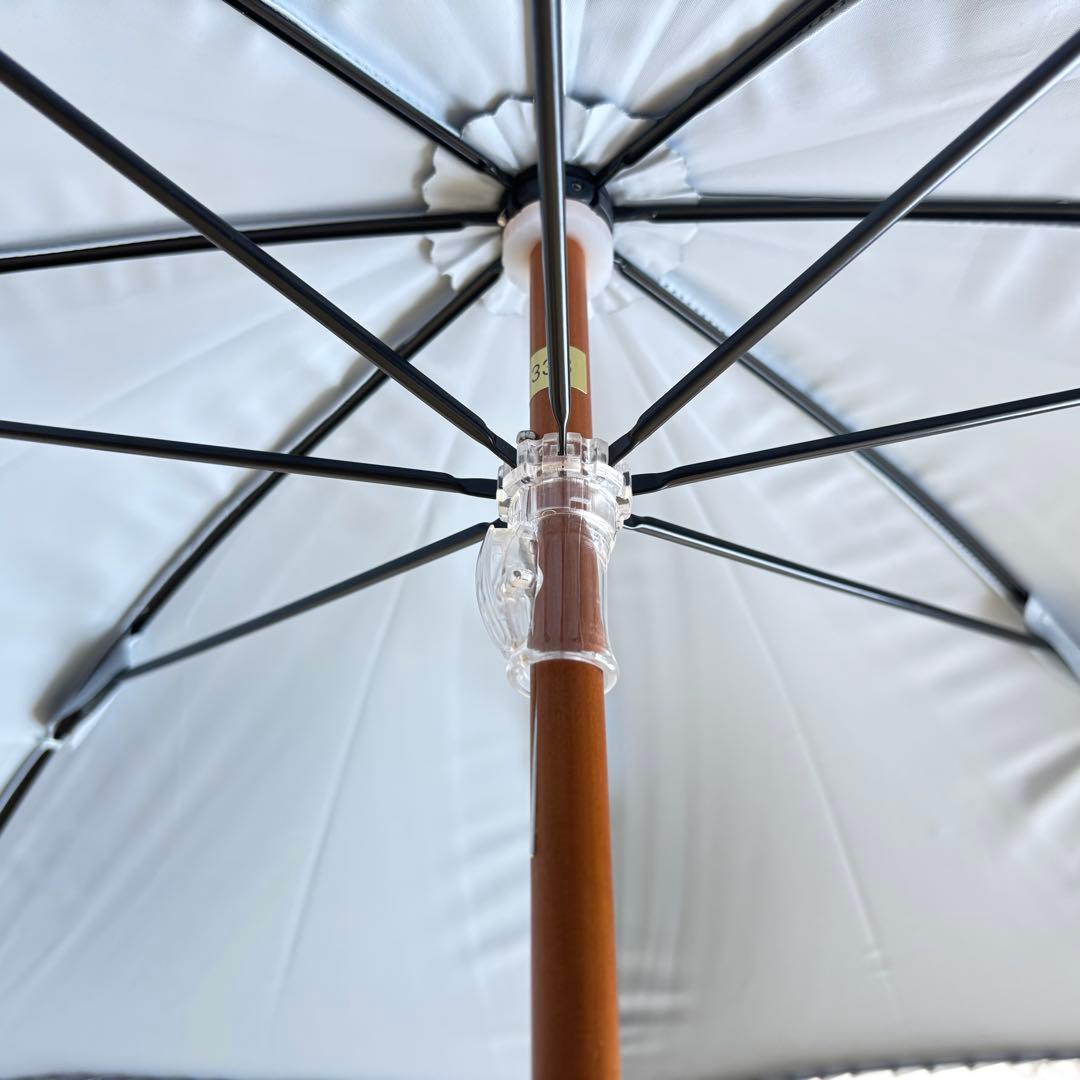 未使用　グレイシー　日傘　フリル　晴雨兼用　バイカラー　水色　グレー