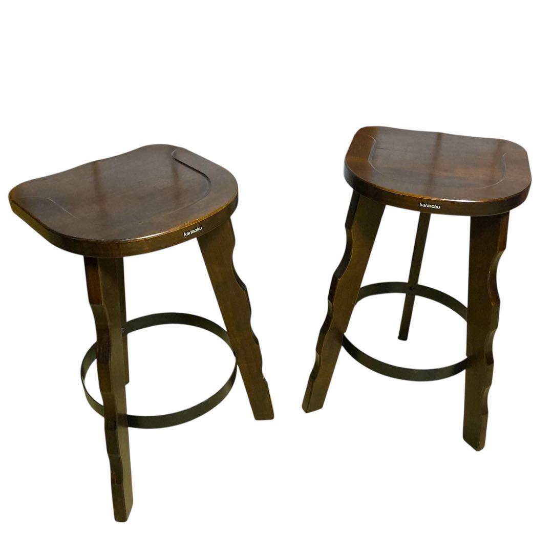 ②【ヴィンテージ】カリモク ルスティック ハイチェア バースツール スツール