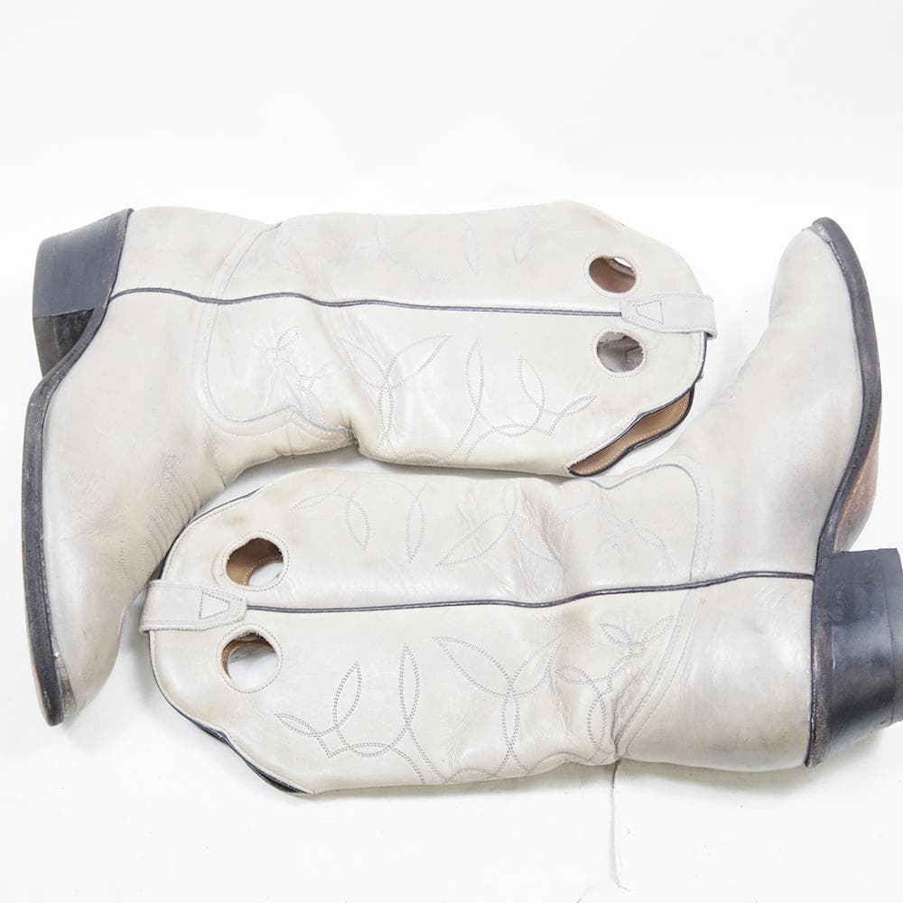 28.5cm BOULET ウエスタンブーツ アイボリー　P4177