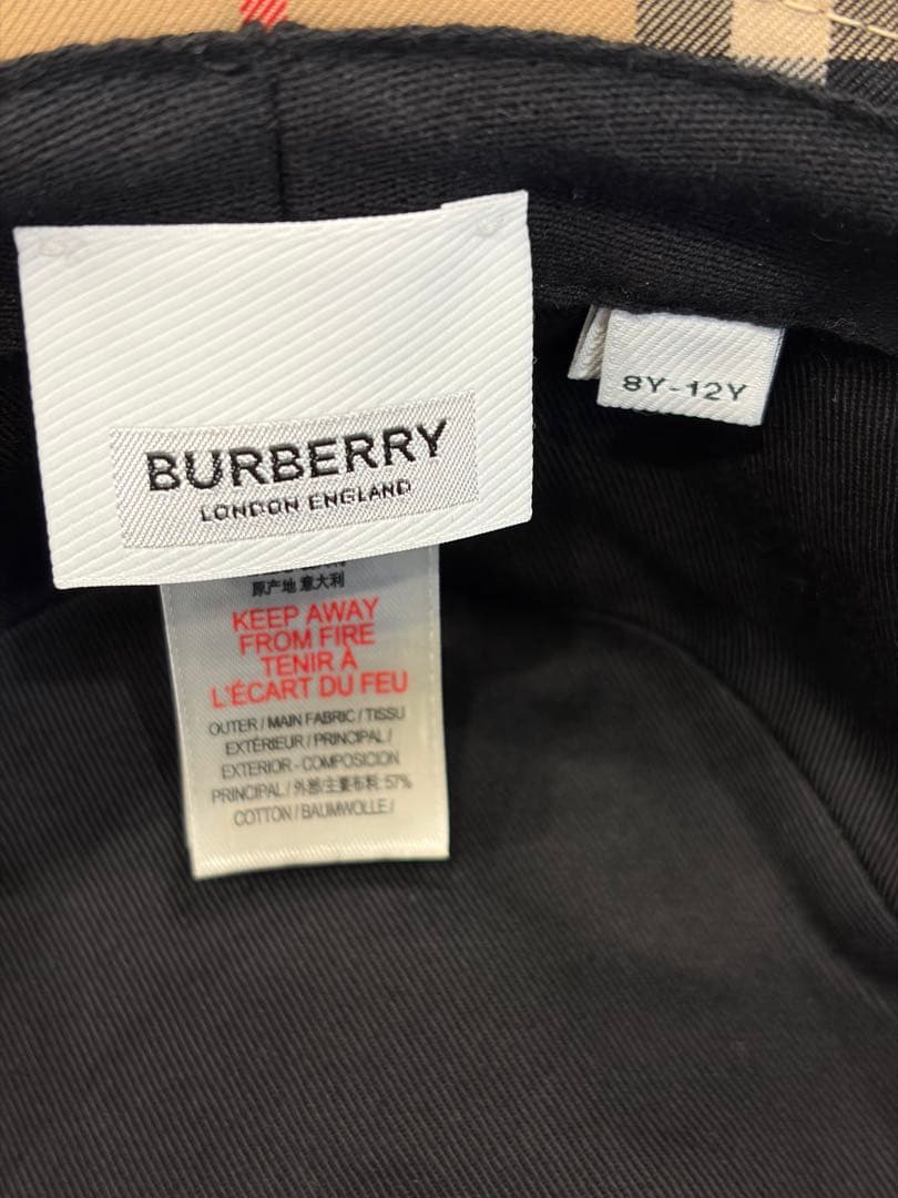 BURBERRY チェック柄 バケットハット 8Y-12Y
