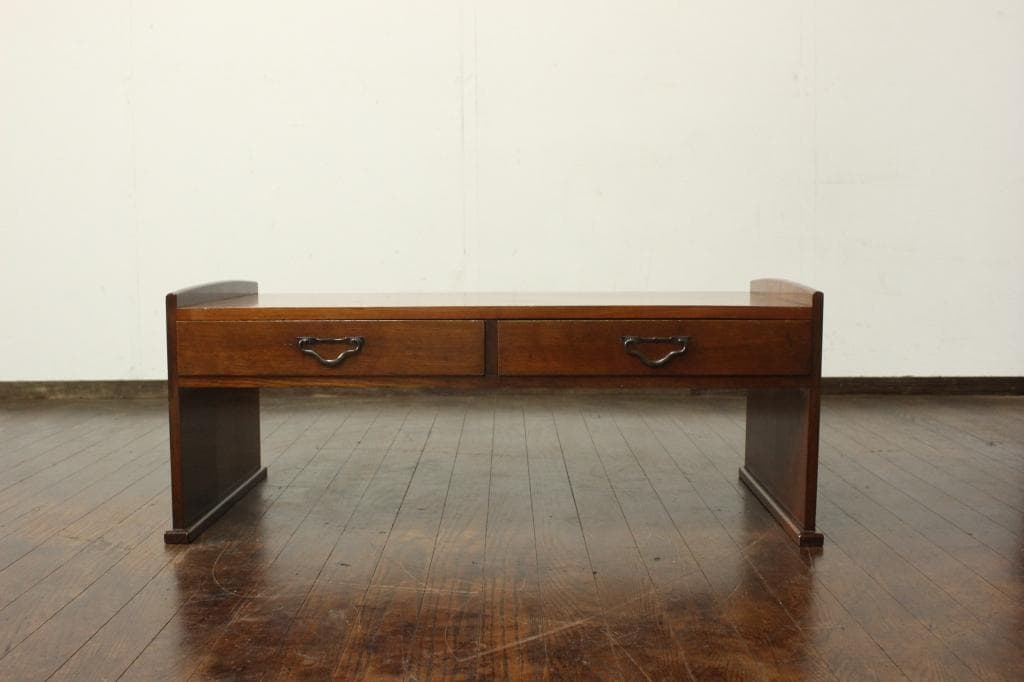 レトロ・アンティーク！欅一枚板と栗無垢材！古い文机！古家具/テーブル/古道具