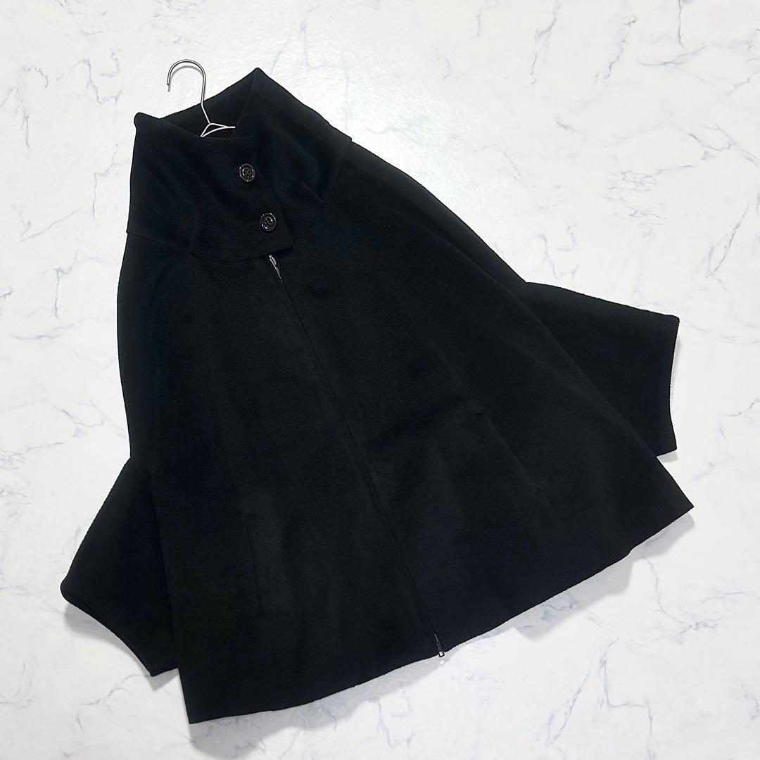 【美品】BEARDSLEY ビアズリー /ポンチョ ケープ コート ブラック