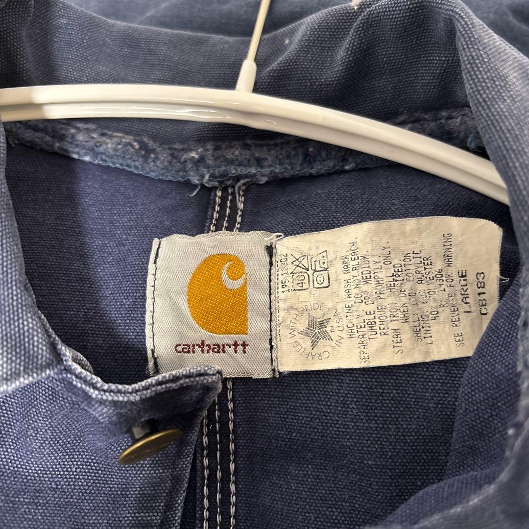 90s USA製星タグ CARHARTT チョアコート ネイビー Ｌ