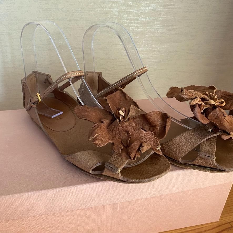 【美品】　MIUMIU　ミュウミュウ フラワーサンダル 36