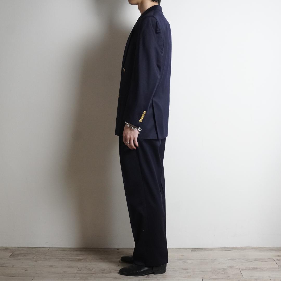 Christian Dior ダブルセットアップスーツ 金ボタン 紺/TW32