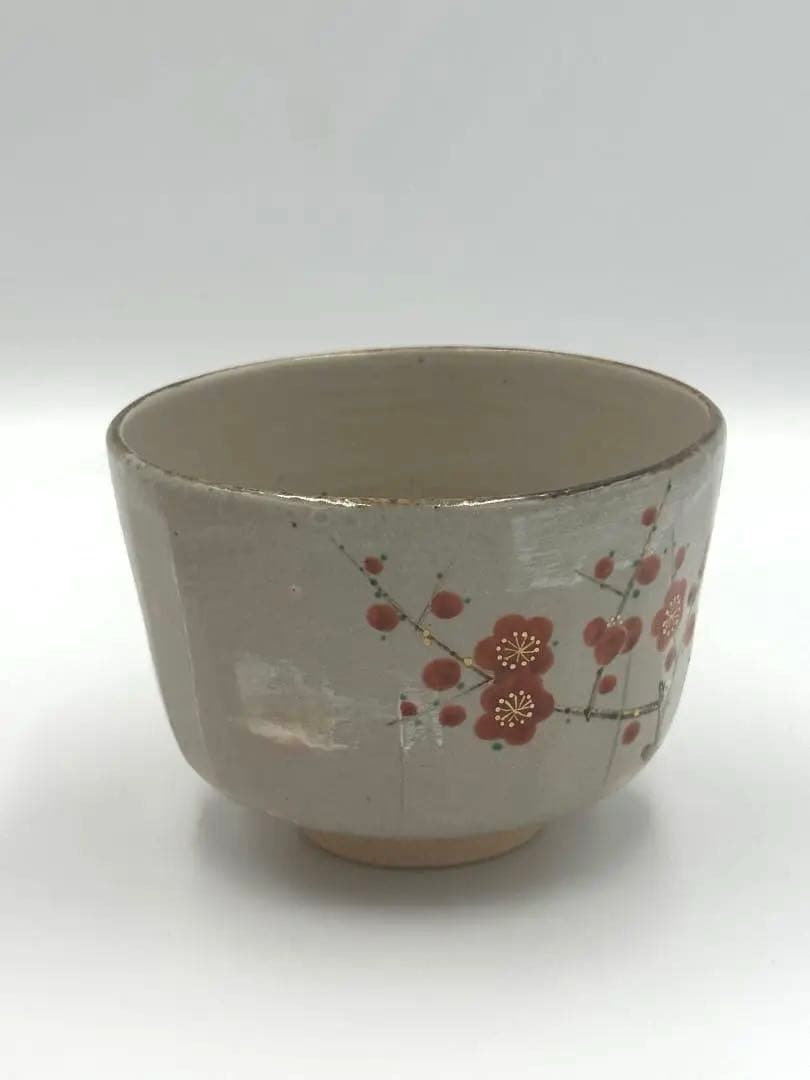 南口閑粋作　乾山写紅梅　茶碗　茶道具　栞つき