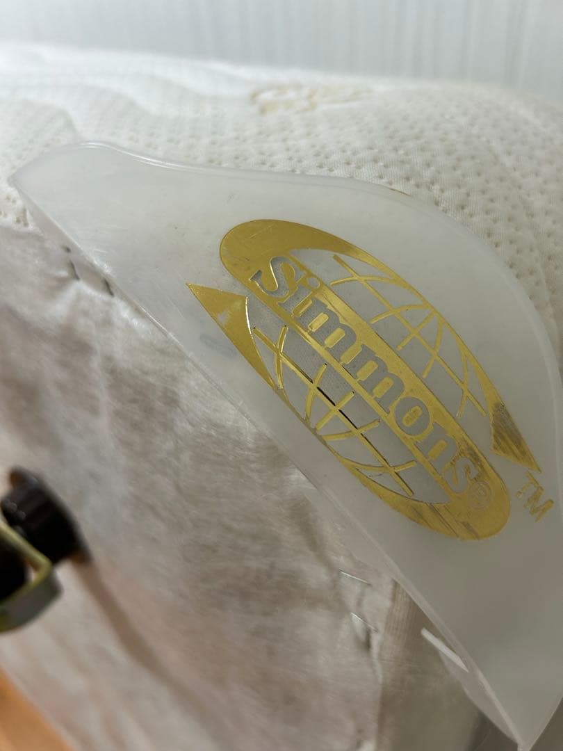 Simmons ボックススプリング セミダブル クリーム色