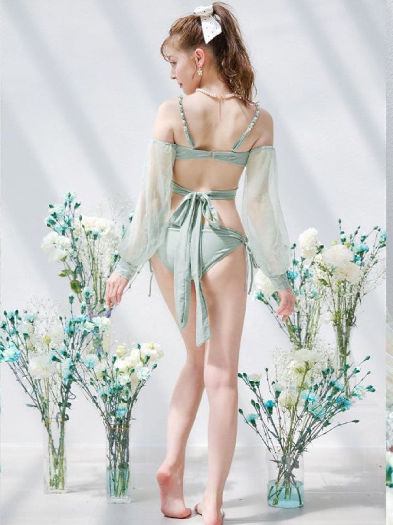 Sugar ふんわりシアー長袖ビキニ【ビキニ2点セット】