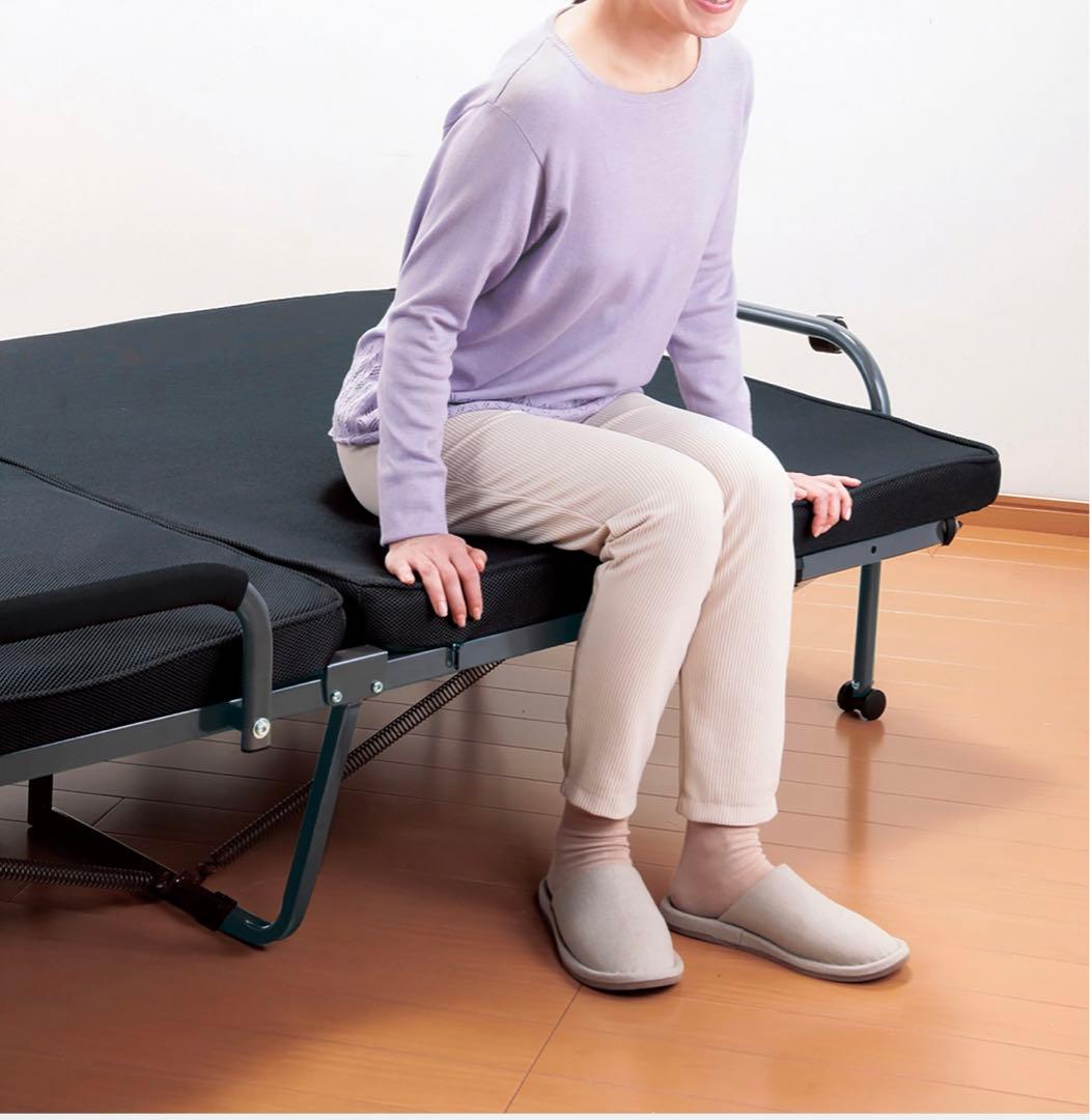 シングルベッド　低反発メッシユ仕様収納式電動リクライニングベッド